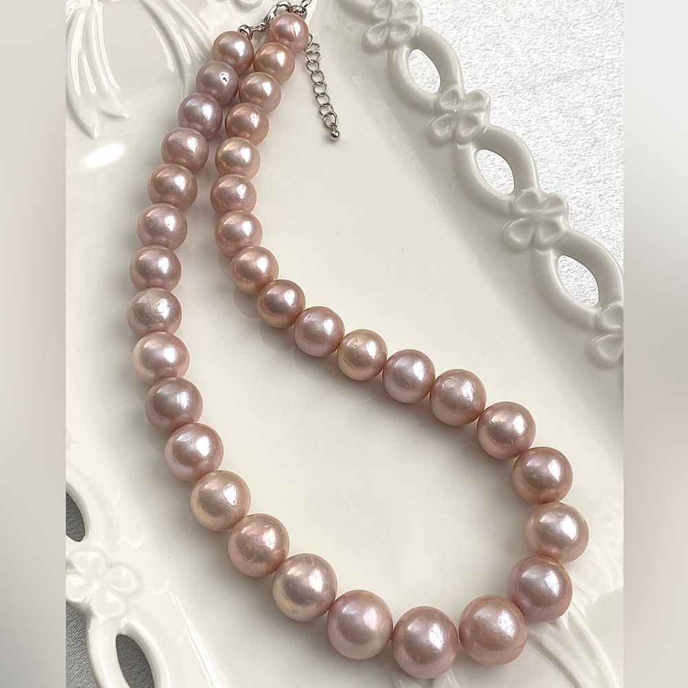 N268-Handmade High Quality Sakura Pink Edison Pearl Necklace